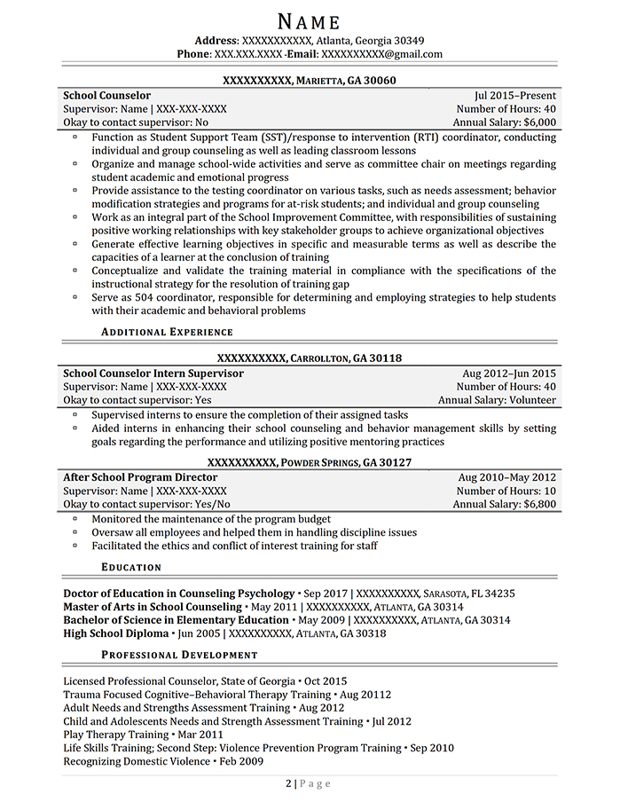 Social Worker Resume Example